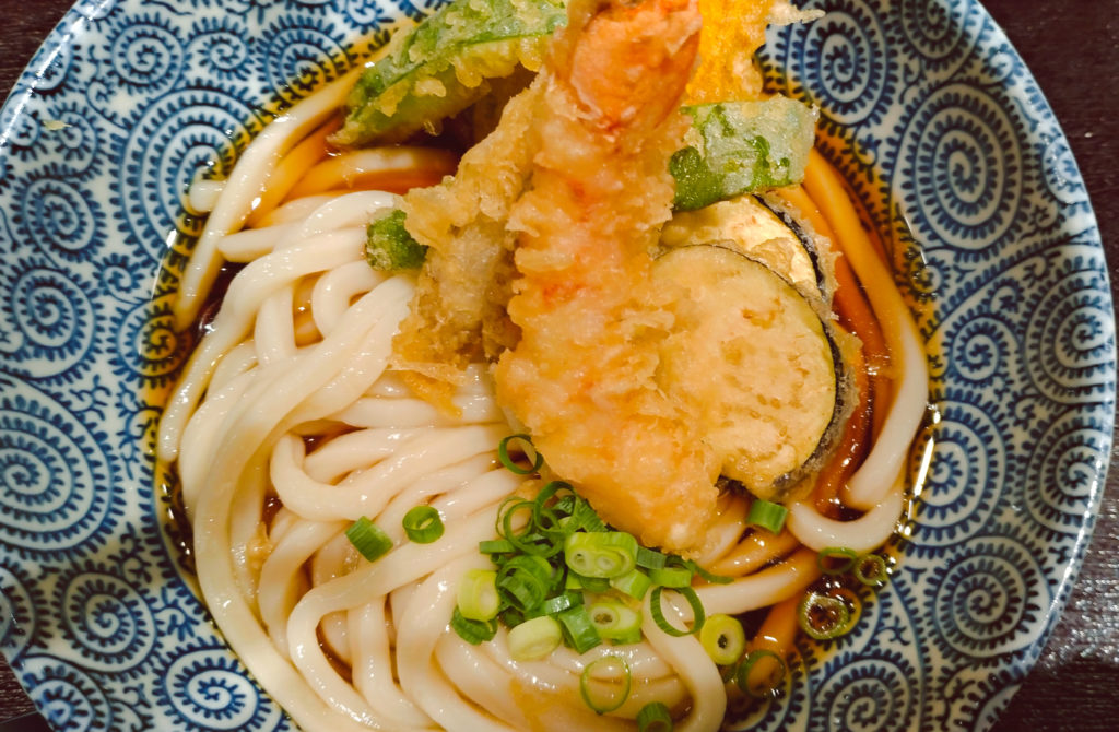 野菜天ぶっかけうどんと海老天